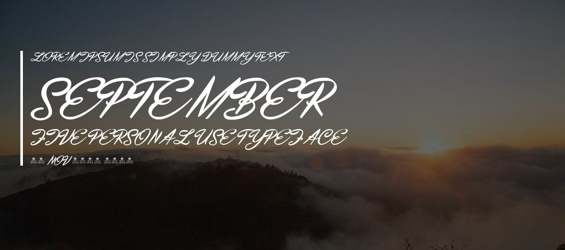 September Five Personal Use Font