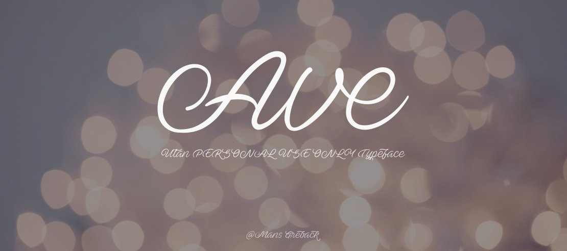 Ave Utan PERSONAL USE ONLY Font