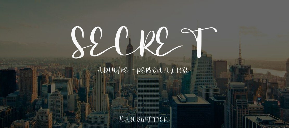 Secret Admire - Personal Use Font