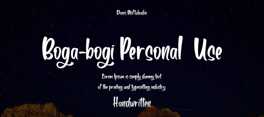 Boga-bogi Personal  Use Font