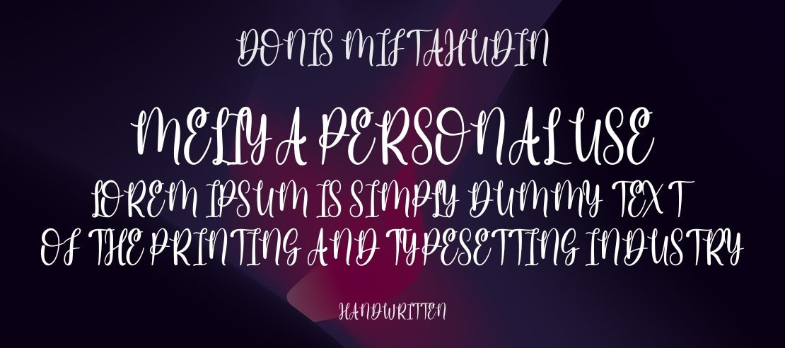 Meliya Personal Use Font