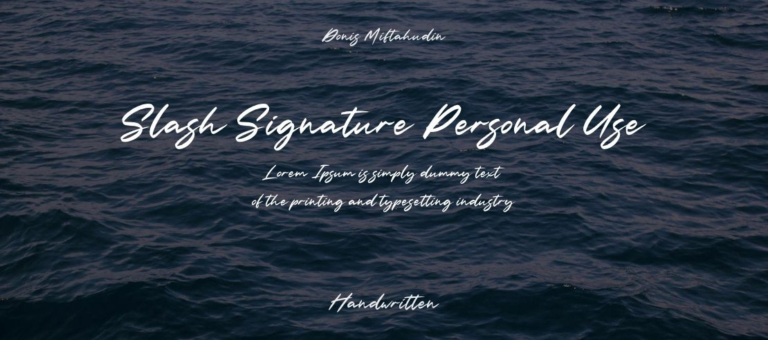 Slash Signature Personal Use Font