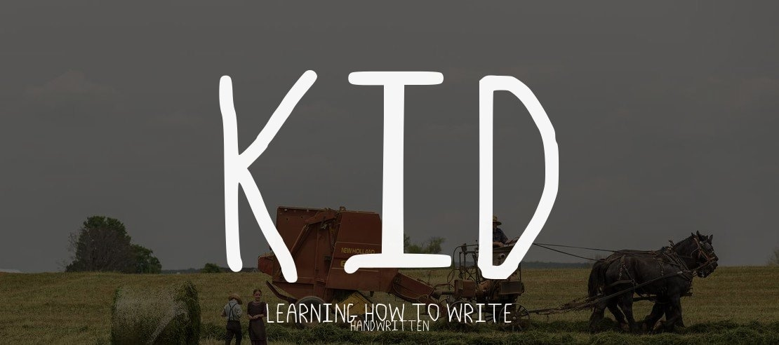 Kid Learning How To Write Font