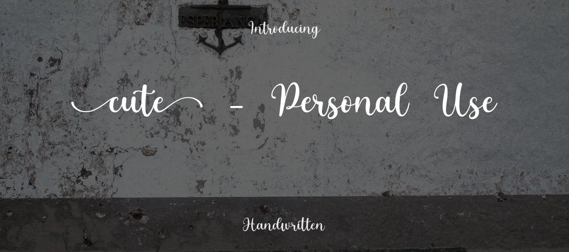 cute - Personal Use Font