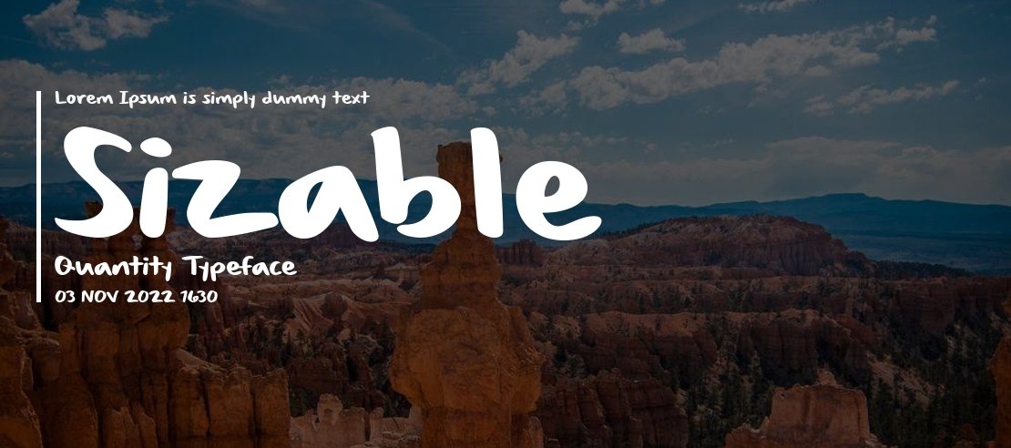 Sizable Quantity Font