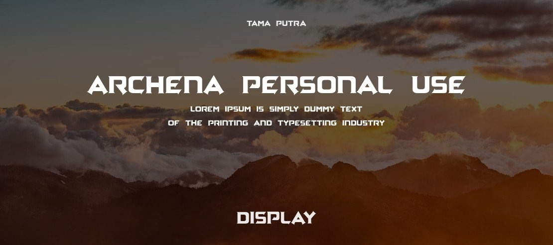 Archena Personal Use Font