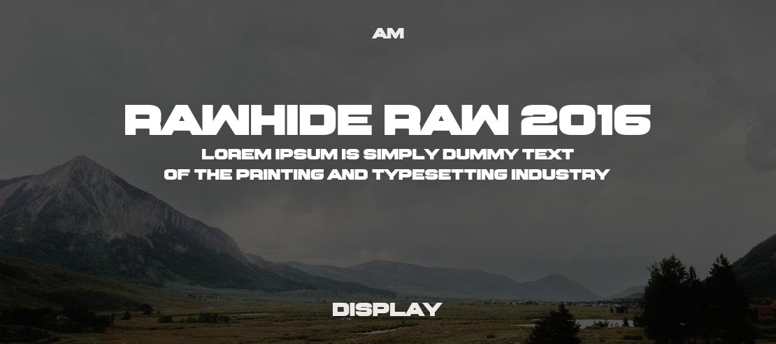 Rawhide Raw 2016 Font