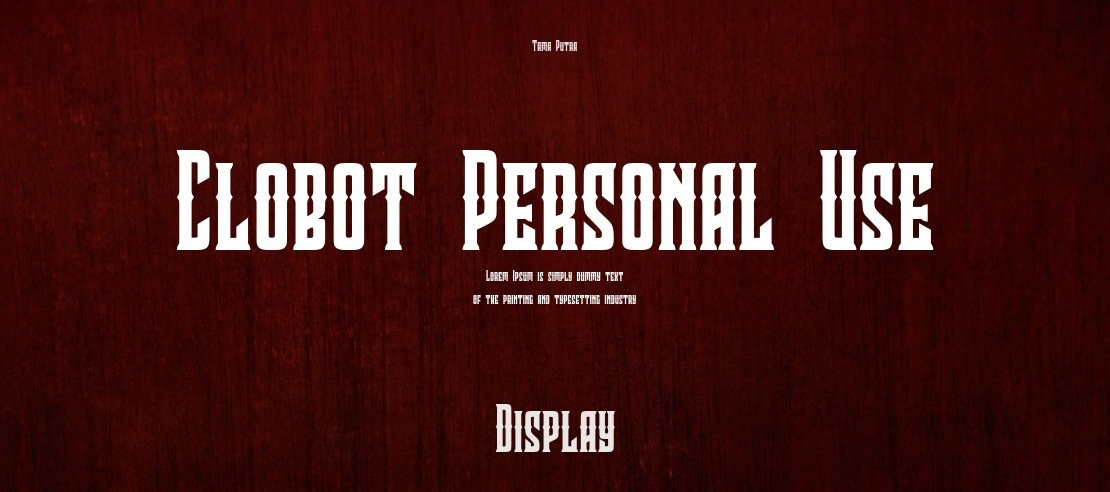 Clobot Personal Use Font Family