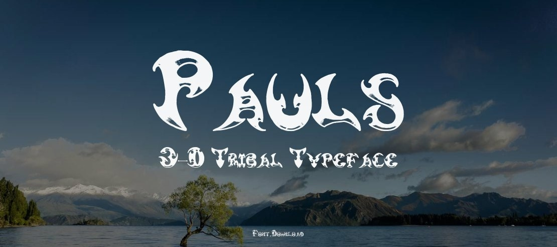 Pauls 3-D Tribal Font