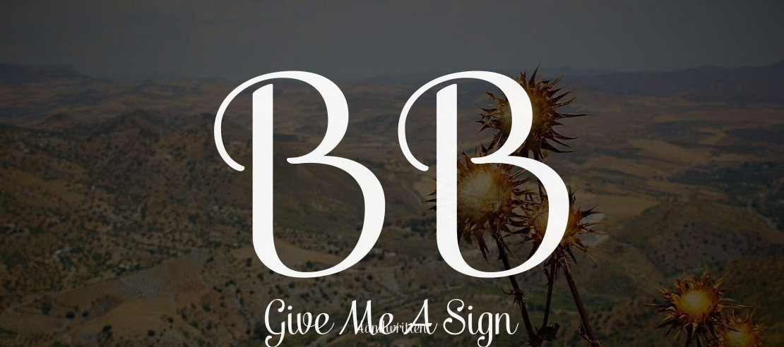 BB Give Me A Sign Font