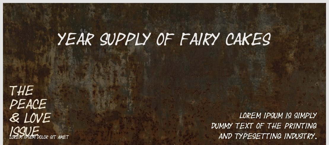 Year supply of fairy cakes Font