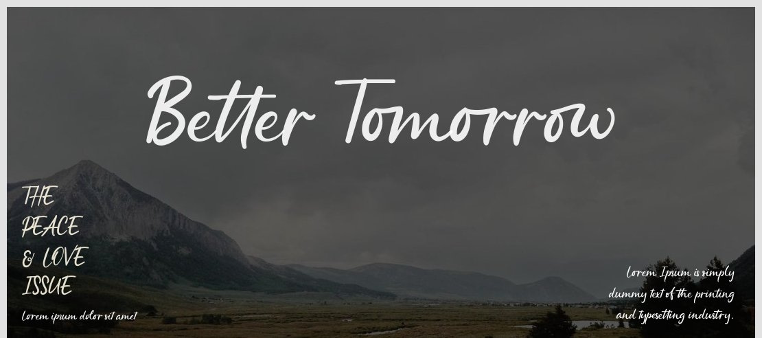 Better Tomorrow Font Family