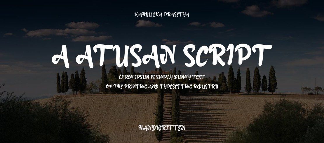 a Atusan Script Font