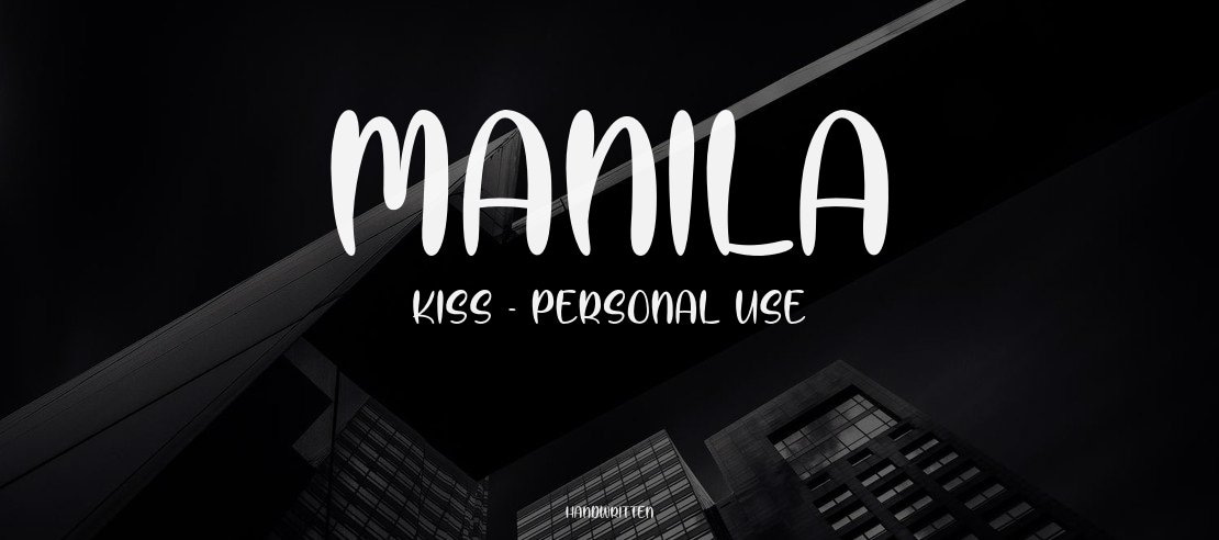 Manila Kiss - Personal Use Font