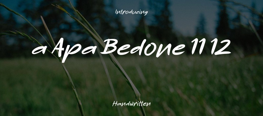 a Apa Bedone 11 12 Font