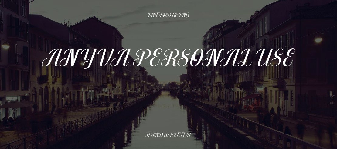 Anyva Personal Use Font