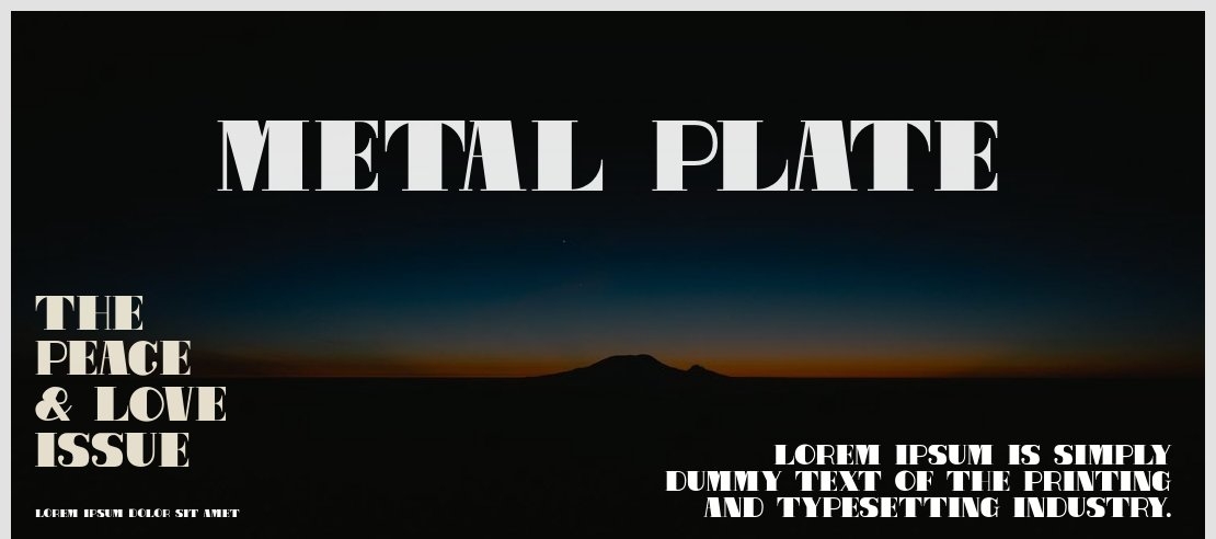 Metal Plate Font