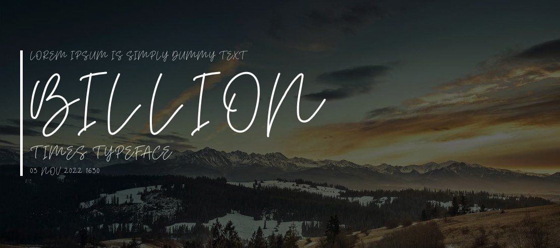 Billion Times Font