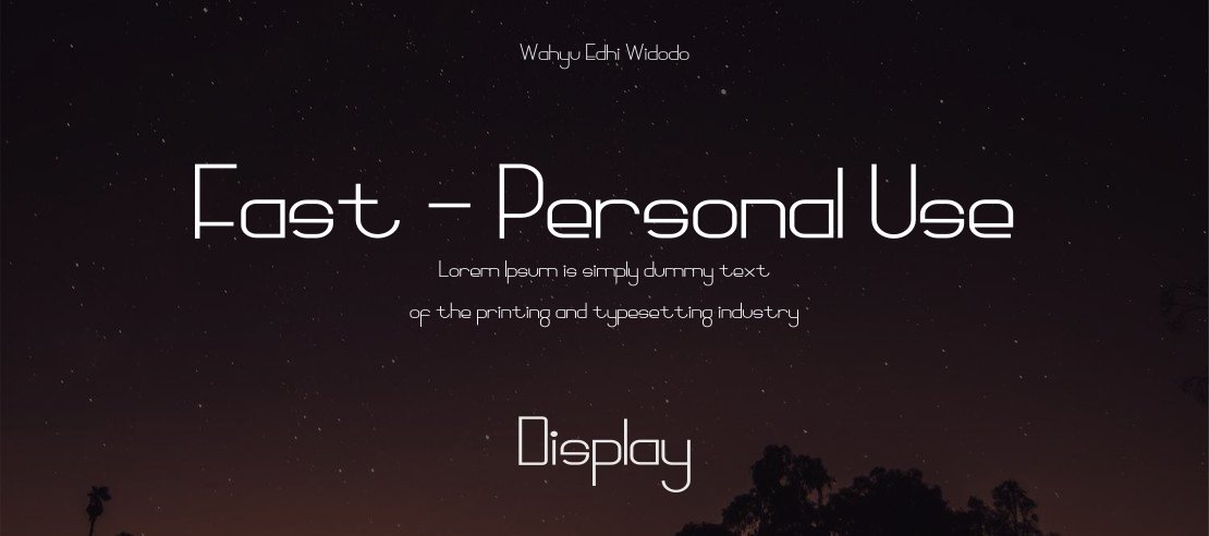 Fast - Personal Use Font