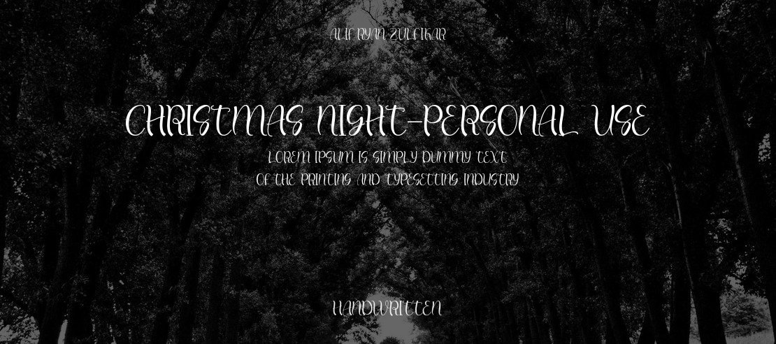 Christmas Night-Personal Use Font