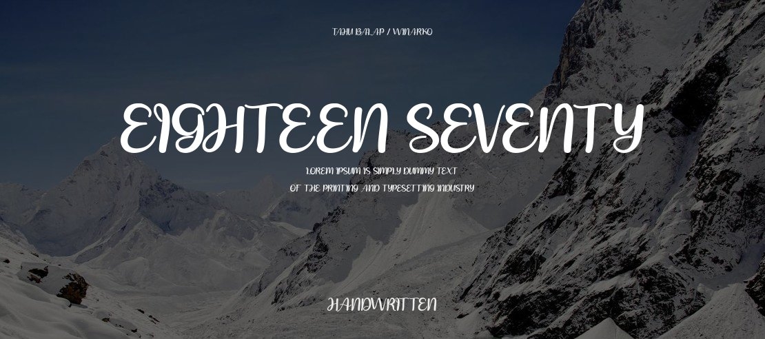 eighteen seventy Font