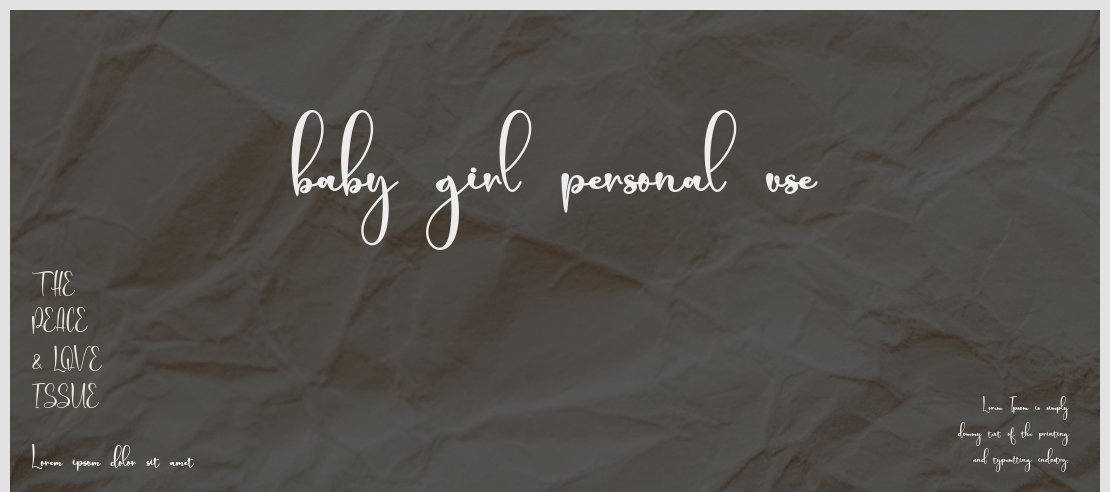 baby girl personal use Font