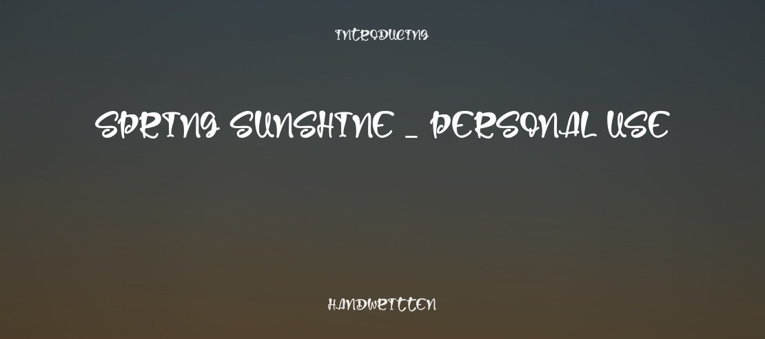 Spring Sunshine _ Personal Use Font