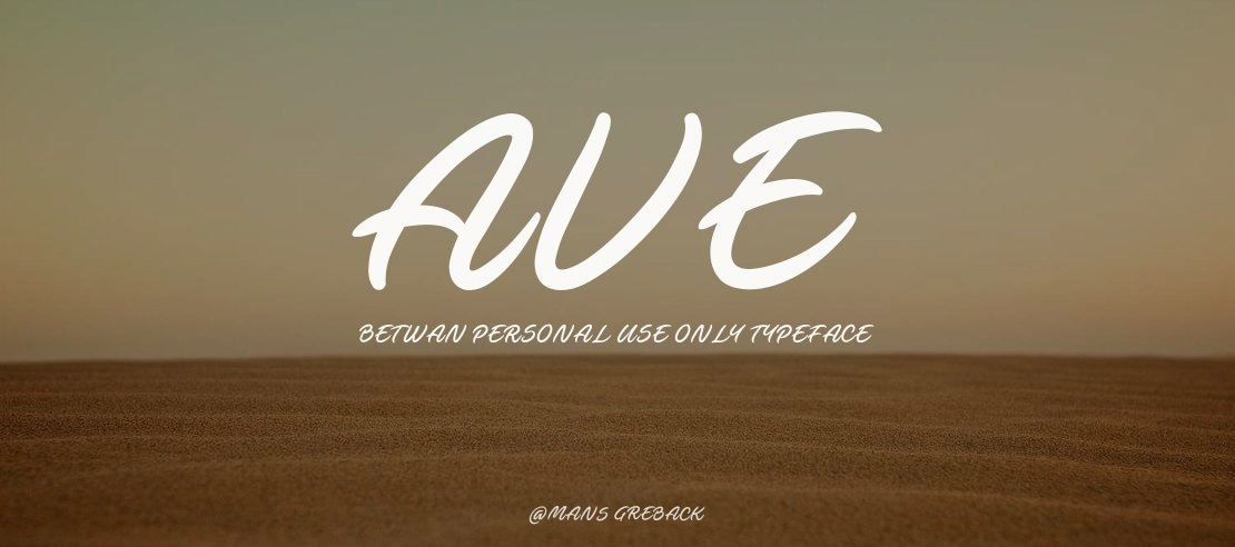 Ave Betwan PERSONAL USE ONLY Font