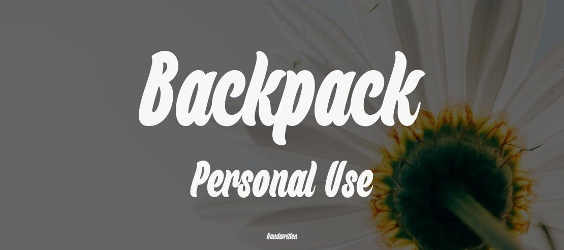 Backpack Personal Use Font