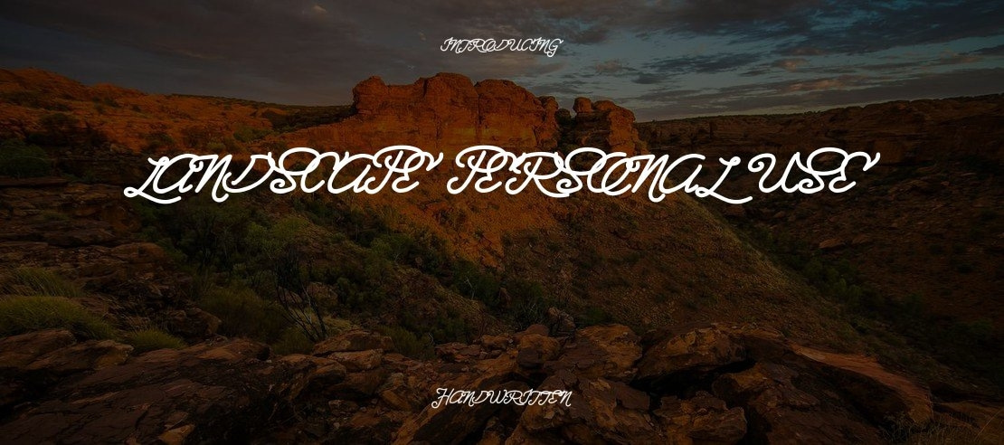 Landscape PERSONAL USE Font