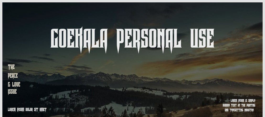 Goekala Personal Use Font