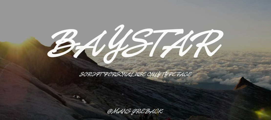 Baystar Script PERSONAL USE ONLY Font Family