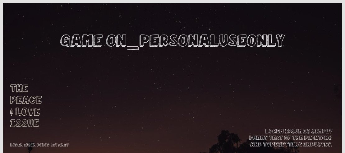 Game On_PersonalUseOnly Font