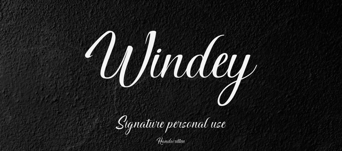 Windey Signature personal use Font