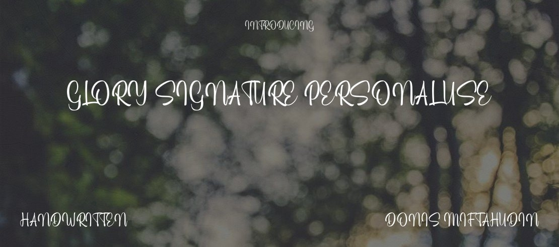 Glory Signature Personal use Font