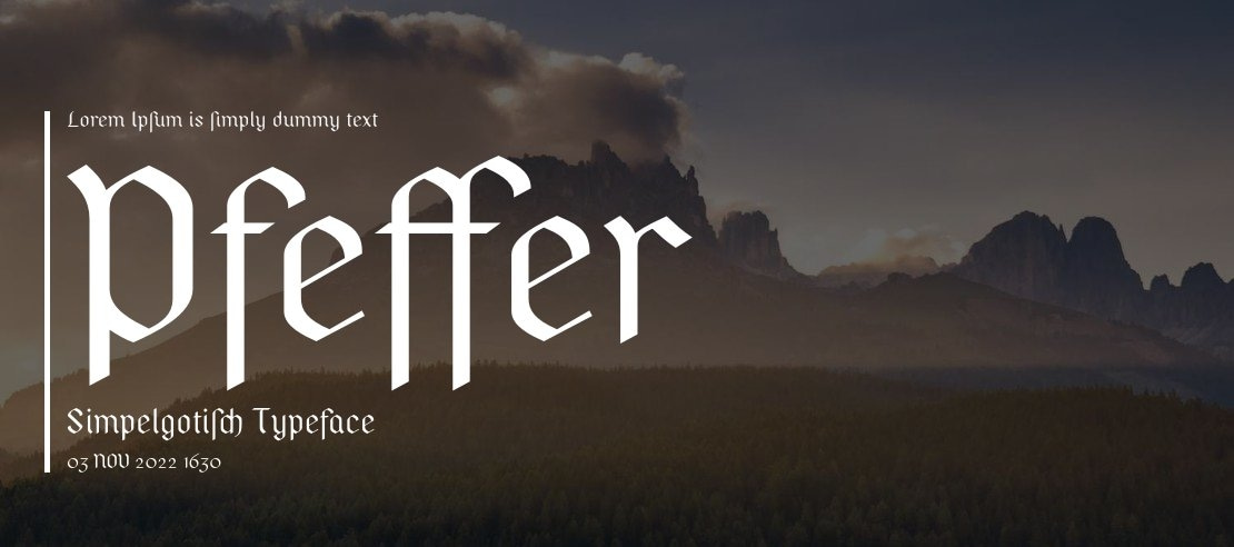 Pfeffer Simpelgotisch Font Family