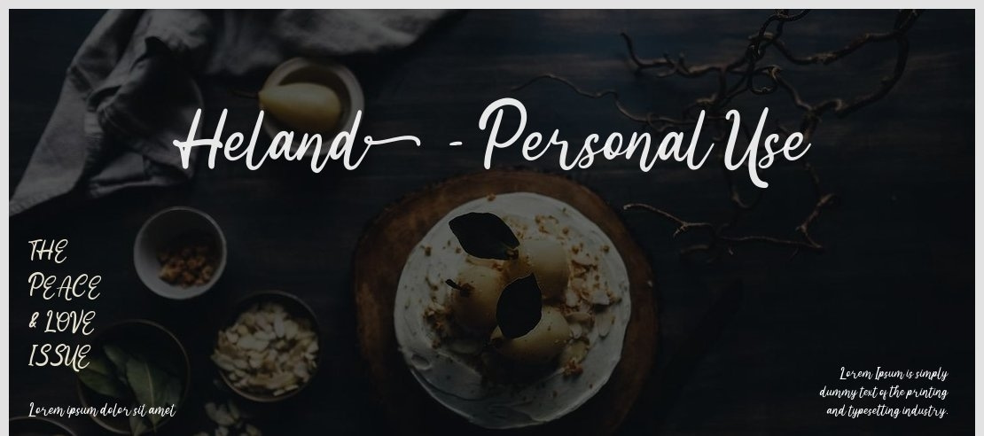 Heland - Personal Use Font