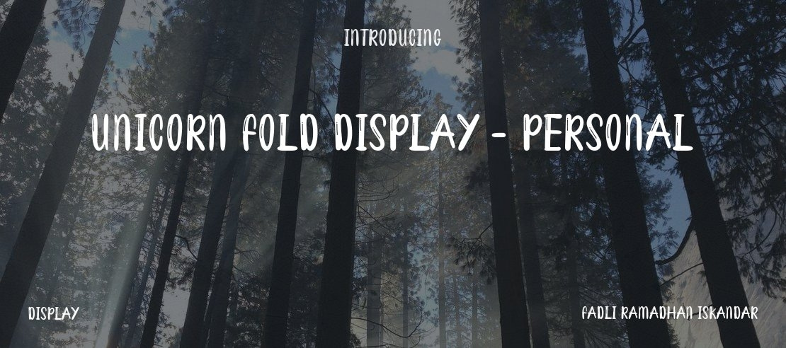 Unicorn Fold Display - Personal Font