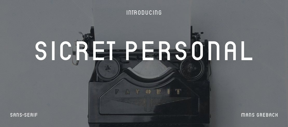 Sicret PERSONAL Font Family