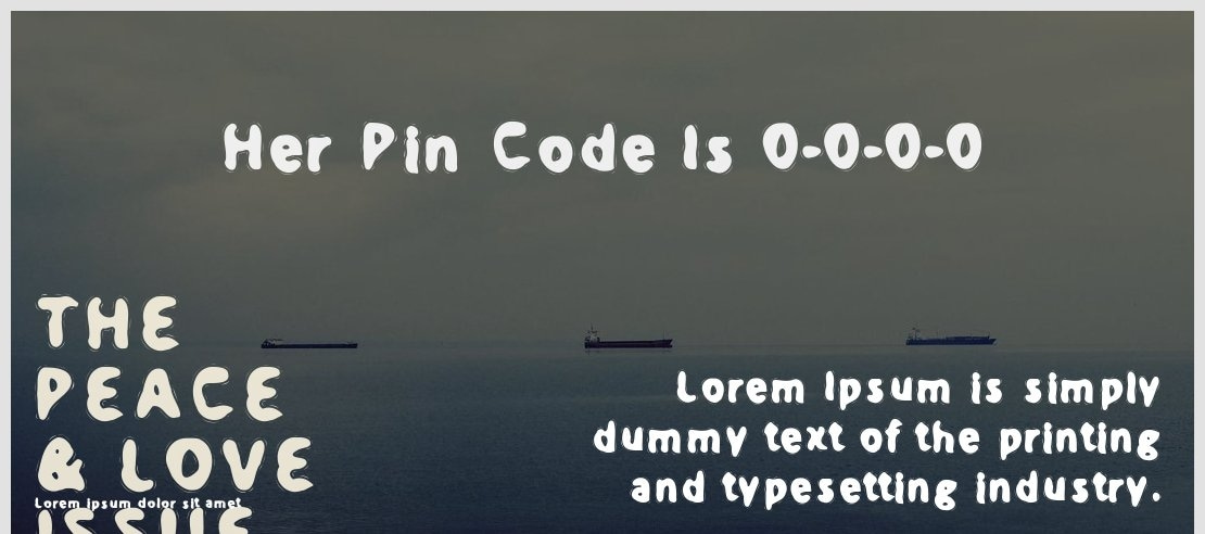 Her Pin Code Is 0-0-0-0 Font