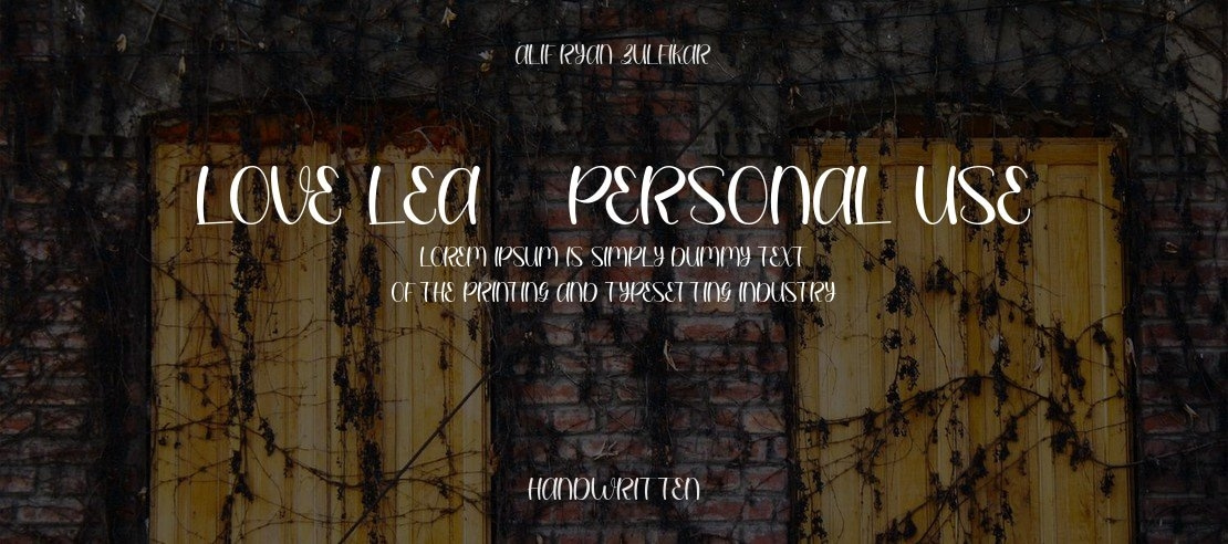 Love Lea - Personal Use Font