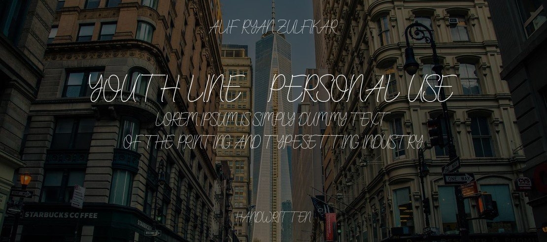 Youth line - Personal Use Font