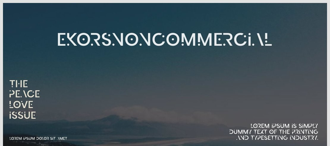 EkorsNonCommercial Font