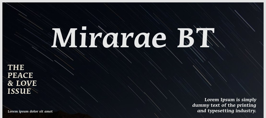 Mirarae BT Font