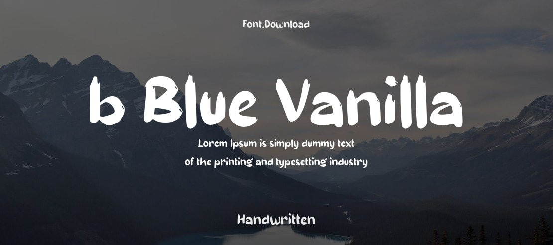 b Blue Vanilla Font