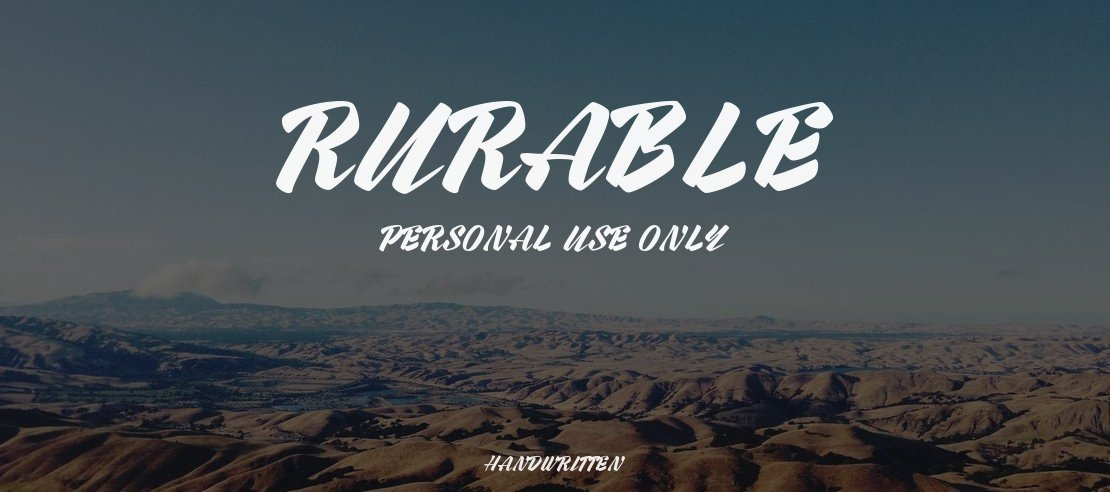 Rurable Personal Use Only Font