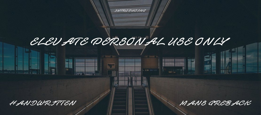 Elevate PERSONAL USE ONLY Font