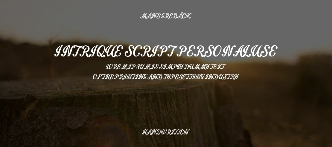 Intrique Script Personal Use Font