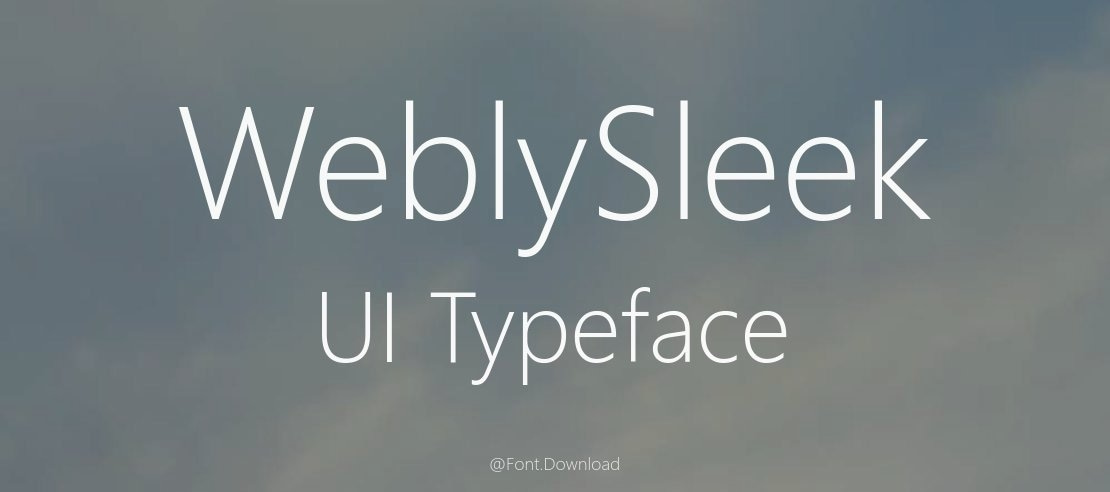 WeblySleek UI Font Family