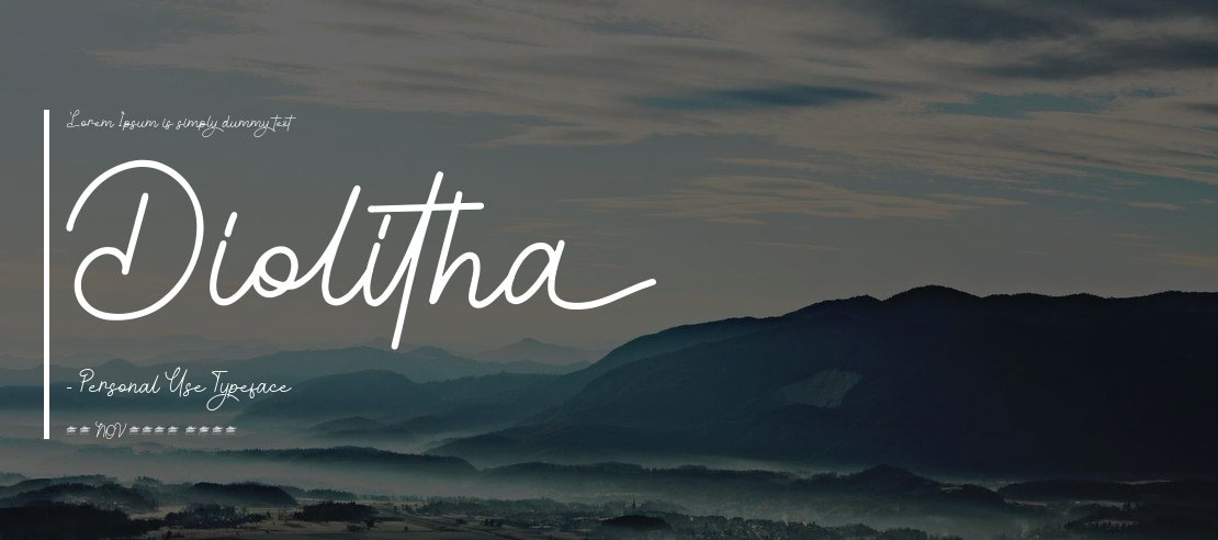 Diolitha - Personal Use Font